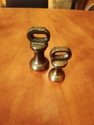 stare odważniki angielskie, mosiądz, 2 szt.