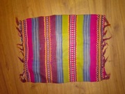 Poszewka na poduszkę jaśka ręcznie robiona kolorowe paski PRL Vintage 