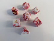 Zestaw 7 kości RPG Czerwono Białe