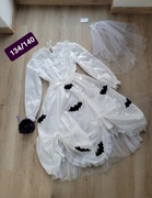 Upiorna Panna Młoda 134/140 welon bukiet suknia strój przebranie Halloween