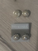 Kolczyki perły z cyrkoniami  Jablonex z lat 80-tych