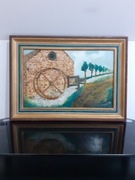 Piękny obraz wodnego młynu 