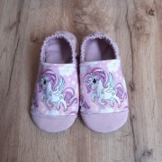 Kapcie dziecięce typu barefoot, wzór JEDNOROŻEC