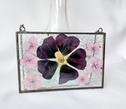 Witraż, dekor suszone kwiaty- malwa, dekoracja