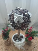 STROIK ŚWIĄTECZNY DRZEWKO z szyszek OZDOBA XL 43cm WYPRZEDAŻ