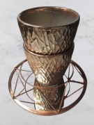 OSŁONKI NA DONICZKI 2 +TACA Z LUSTREM MIEDŹ/RÓŻOWE ZŁOTO WYPRZEDAŻ DOMOWA