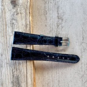 Pasek do zegarka męski skóra krokodyla 20mm vintage granat srebrna klamra 1