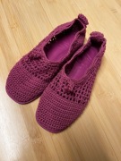 Zara plecione balerinki eleganckie buty fuksja modne sesja 31 nowe