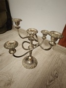 angielski, mosiężny świecznik – kandelabr 5-ramienny