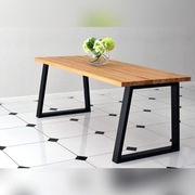 Stół industrialny z litym blatem drewnianym - loft