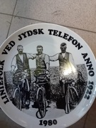 Talerz ozdobny Liniefolk ved Jydsk Telefon anno 1922 talerz 1980 rok