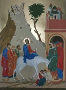 Wjazd Chrystusa do Jerozolimy, ikona deska tempera