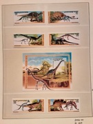 Kambodża  2000 Mi 2026-31  dinozaury komplet seria i blok  idealne