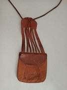 Stare skórzane etui na nieśmiertelnik torebka woreczek pokrowiec torba