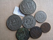 Z-w monet międzywojnia 7 sztuk - nr 4, od 1 gr do 1 zł, 