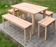 Zestaw Mebli Ogrodowych: stół 130x79 + ława + taboret