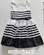 sukeinka na wesele - elegancka - rozmiar 134 - 5 10 15 - biało-czarna