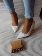 (40) ASOS/ Białe czółenka szpilki ślubne z Londynu, NOWE 