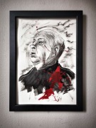 Alfred Hitchcock portret akwarela 
