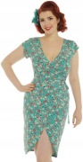 Lindy Bop BECCA Vintage Floral WRAP Pin Up dress_rozmiar 38