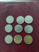 Belgia 5 franków 1949,50,62,65,67,74,75,86,88