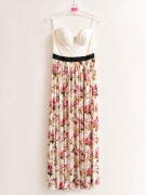 Rare London sukienka maxi kwiaty koronka wesele bal M 38 NOWA