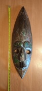 Stara drewniana ścienna maska vintage retro 50 cm