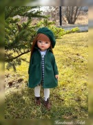 Zestaw 4w1 sukienka,beret,czapkapłaszcz, dla lalek Paola Reina 32cm