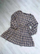 sukienka w kratkę beżowa Bik Bok 40 L