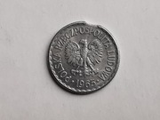 1 Złoty 1965 Destrukt 2x Końcówka Blachy, Double Die Awersu, Zdwojenie, PRL