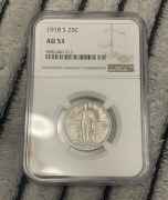 1918-S 25C Standing Liberty Quarter NGC AU53 USA Srebro Rzadsza Mennica