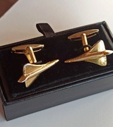 Samoloty spinki do mankietów Patent Shank vintage retro unikat nowe pudełko