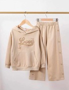 Beżowy komplet dres zestaw bluza Love + spodnie r. 104 