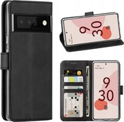 Etui z klapką do Pixel 6 Pro czarny pełne portfel
