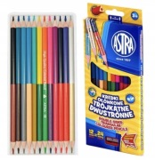 KREDKI OŁÓWKOWE TRÓJKĄTNE DWUSTRONNE ZŁOTA+SREBRNA ASTRA