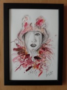 Akwarelowy portret kobiety - "Kobieta w stylu lat 20 tych"