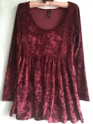 Rubinowa aksamitna sukienka na święta S M 36 38 Rainbow