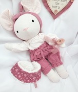 Lalka Myszka handmade Uszyte Uszate 38 cm eco zabawka prezent