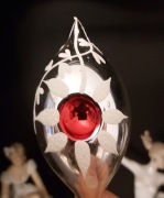 Vintage-Kolekcj.Bombka Sopel-lata 60-te,ręcznie dmuchane i zdobione szkło