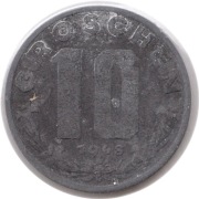 AUSTRIA 10 groszy 1949, KM# 2874, VF
