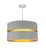 Abażur sufitowy SZARY ZŁOTY bez zawieszki materiałowy welur 