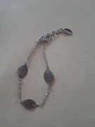 bransoletka srebrna 3 listki regulowana