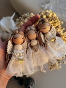 Aniołki na choinkę Makrama Prezent Zestaw 3 sztuk ozdoby świąteczne box