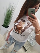 T-SHIRT Z OZDOBNYM PRZODEM M/L
