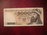 POLSKA BANKNOT PRL 2000 zł 1982 r. seria CC MIESZKO I