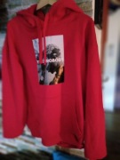 Bluza z kapturem polar czerwona rozm.xl
