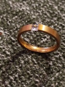 Nowy duży pierścionek złoty że stali chirurgicznej 11 22mm