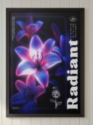 Plakat kwiaty A3 w ramie neon floral nowoczesny aesthetic