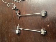 Deni Cler cyrkonie onyks naszyjnik kolczyki