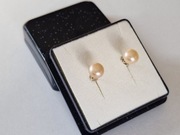 Srebrne kolczyki z perełkami ecru próba 925